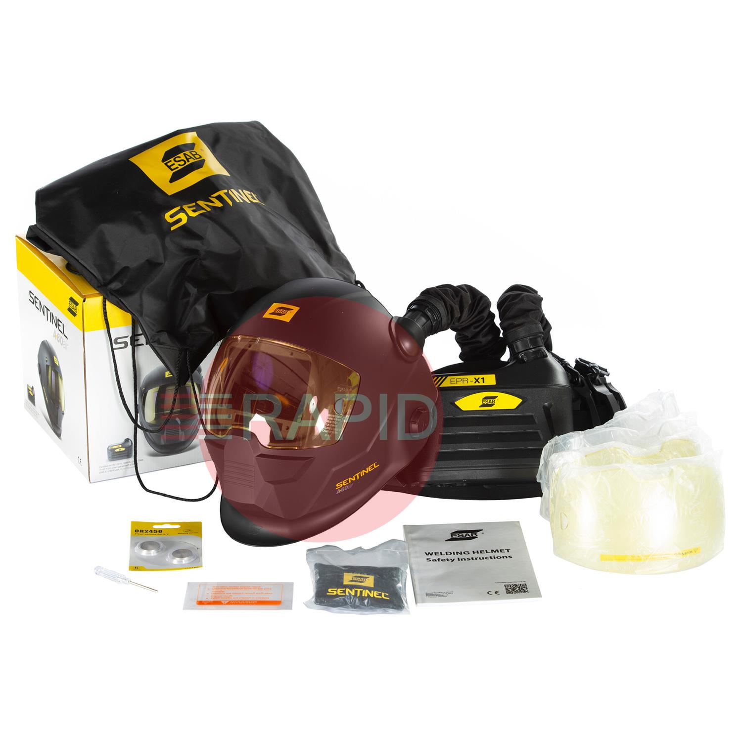 0700600861P2  ESAB Sentinel A60 Air with ESAB EPR-X1 PAPR System & 1m Hose, Ready to Weld Package